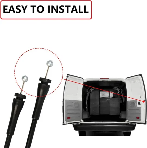 Miniatura 4 de Cable de pestillo de puerta trasera lado derecho Compatible con Ford E150 E250 E350 E450 E550 Econoline Van 1992-2014 Cable de liberación