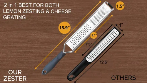 Miniatura 5 de 2 en 1 diseñado por chefs limón parmesano queso rallador y triturador de alimentos – herramienta esencial de cocina espiralizador perfecto