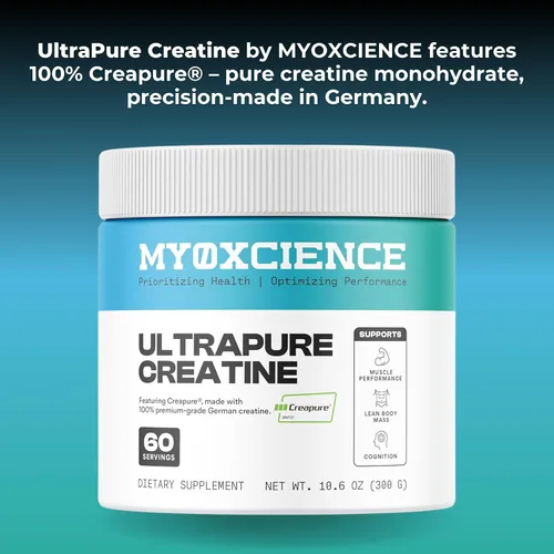 Miniatura 6 de MYOXCIENCE Creapure® Monohidrato de creatina Respalda la fuerza y la masa muscular, la cognición y la masa corporal magra Sin sabor 60 porciones