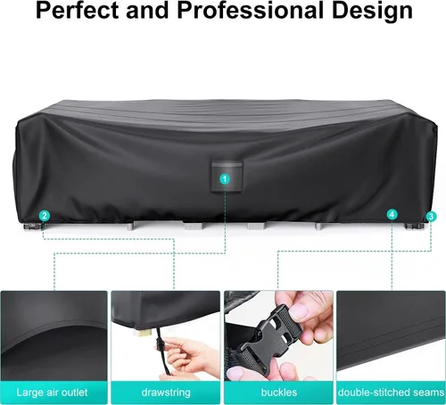 Miniatura 5 de Fundas para Muebles de Patio, Funda para Muebles de Exterior de Servicio Pesado Impermeable, Fundas para Juego de Sofá Seccional Funda para Juego