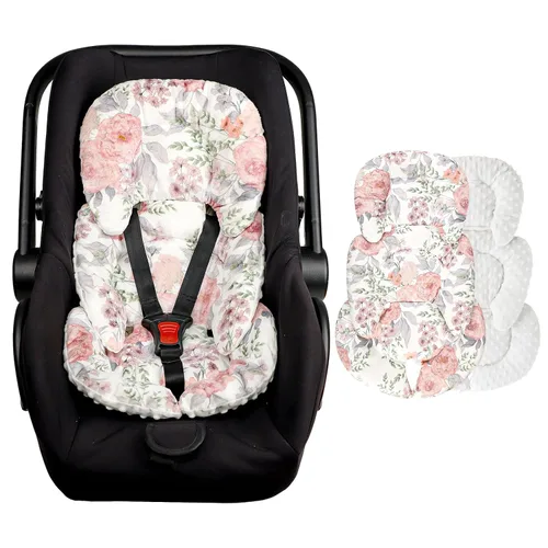 Miniatura 9 de Almohada de apoyo para la cabeza del asiento de automóvil infantil rosa, inserto reversible 2 en 1, cojín suave para cochecito, columpio, gorila