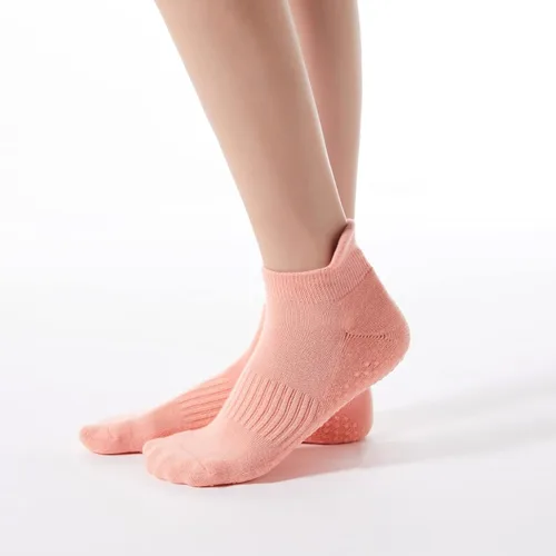 Miniatura 11 de Calcetines de yoga con dedos de pilates con empuñaduras para mujer, antideslizantes, acolchados, florales, calcetines tobilleros para baile de ballet