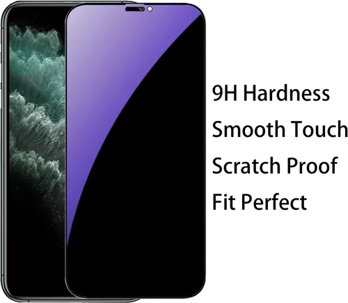 Miniatura 5 de Paquete de 2 protectores de pantalla anti-espía de vidrio templado de privacidad para iPhone Xs Max/iPhone 11 Pro Max, película antiespía, dureza