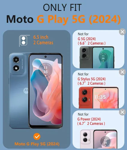 Miniatura 2 de FNTCASE Funda para Motorola Moto G-Play-2024: Funda Protectora de Doble Capa de Servicio Pesado para Teléfono Celular a Prueba de Golpes Resistente