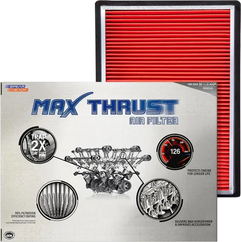 Miniatura 61 de Filtro de aire de motor Spearhead MPG Defense Max Thrust para vehículos de todo kilometraje, se adapta como el OEM, restaura MPG y aceleración