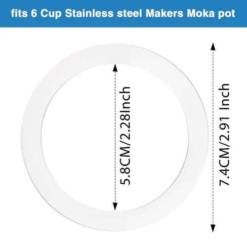 Miniatura 3 de Moka Express - Kit de embudo de repuesto, 3 paquetes de sellos de junta, 1 embudo de acero inoxidable con 1 filtro inoxidable (6 tazas)