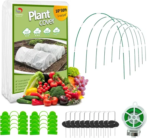 Miniatura 6 de SUNPRO Cubiertas para plantas, protección contra congelación, 10 pies x 30 pies, 1.0 oz/yd², cubierta flotante reutilizable para filas, mantas
