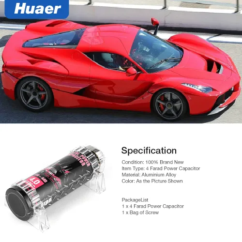 Miniatura 2 de Tapa de audio para automóvil, 4 condensadores de potencia, amplificador de audio para automóvil, pantalla de voltaje, tapa de alimentación