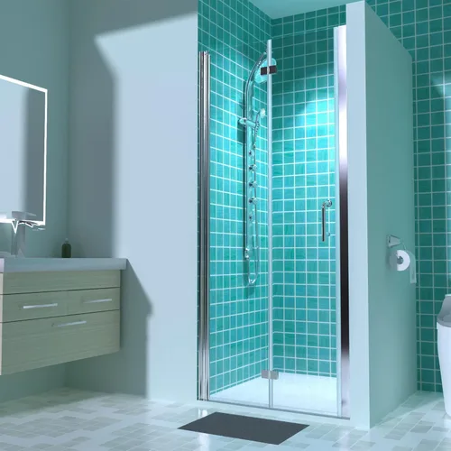 Miniatura 30 de ExBrite Puerta de ducha pivote sin marco de 34-35.5 pulgadas de ancho x 72 pulgadas de alto, puertas de ducha pivotantes de vidrio transparente