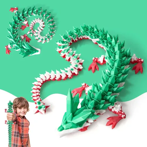 Miniatura 14 de meturebear Dragón Grande Impreso en 3D, Juguetes de Dragón 3D de 30 Pulgadas, Juguetes de Animales de Cristal Fidget Más Grandes, Animales Arcoír
