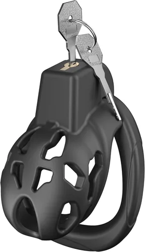 Jaula de castidad masculina, dispositivo XS de castidad con 5 tamaños de anillos y candado invisible para ejercicio del pene del hombre, equipo de