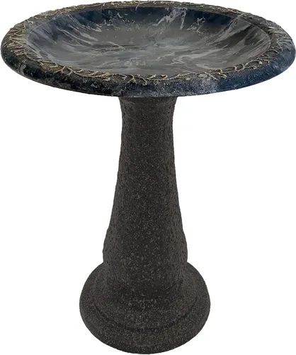 Miniatura 9 de Tierra Garden Baño para pájaros para exteriores, cuenco y soporte de baño de arcilla de fibra marrón de 24 x 19 pulgadas, fácil montaje, resistentes