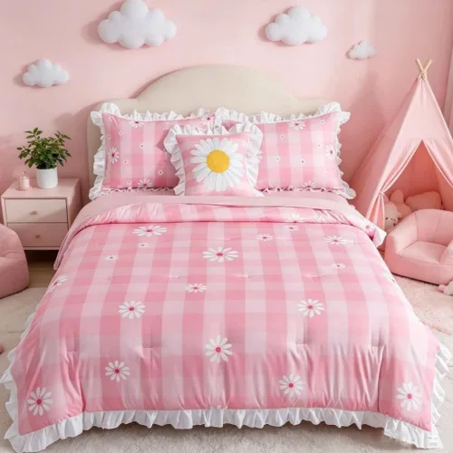 Miniatura 12 de lishjekee Juego de edredón de 6 piezas con diseño de animales de la selva para niños, juego de ropa de cama en una bolsa para niños y niñas
