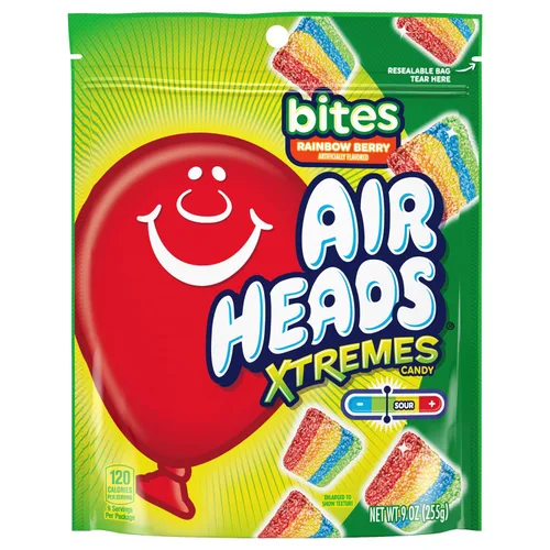 Miniatura 15 de Airheads Dulces, Xtremes Bites Sweet and Sour, Rainbow Berry, fiesta, concesiones, oficina, no se derriten, 2 onzas (paquete a granel de 18)