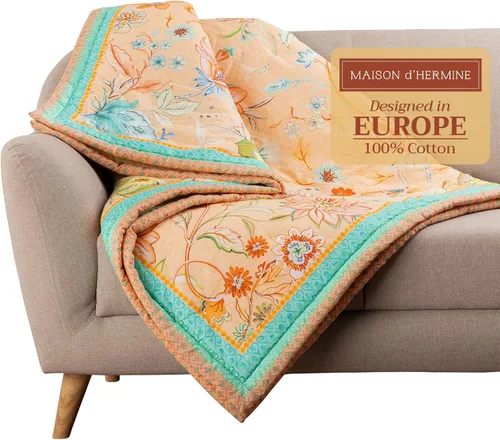 Miniatura 32 de Maison d' Hermine Manta para sofá, ligera y suave, cálida y transpirable, de algodón, para cama, para niñas, niños, mujeres, hombres, regalos, sofá