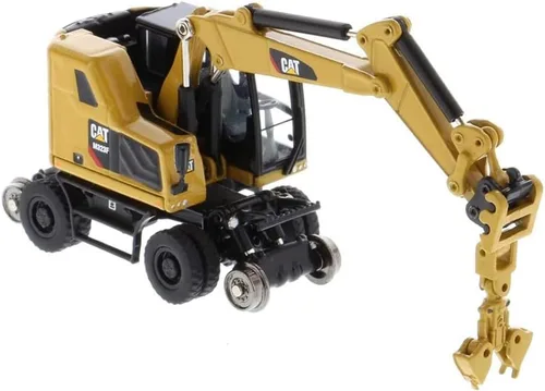 Miniatura 3 de Excavadora de ruedas para ferrocarril Caterpillar M323F 1:87 - Versión amarilla Cat - (HO) Modelo de la serie High Line por Diecast Masters - 85656
