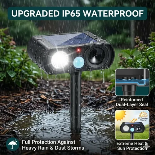 Miniatura 6 de 2026 Upgraded Sonic Fortress Pro Deer Repellent Devices,4Pack Feral Cat Deterrent Outdoor Solar Ultrasonic Animal Repellent with Motion Sensor&Flash