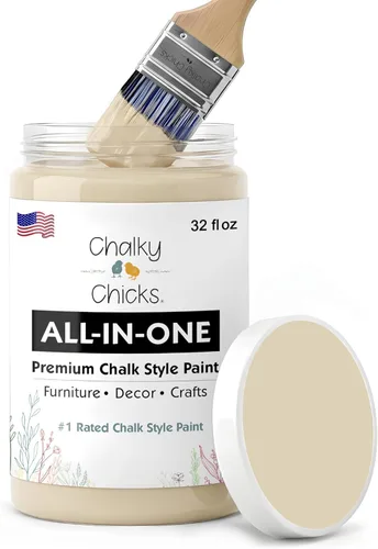 Miniatura 216 de Chalky Chicks - Pintura mate a la tiza, no requiere lijado, 4 onzas líquidas, color gris oscuro (Gun Metal Gray), para muebles, pintura sin Gris