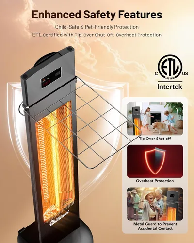 Miniatura 5 de DR. INFRARED HEATER Calentador infrarrojo portátil para interiores y exteriores para patio, garaje, comercial y residencial con control remoto