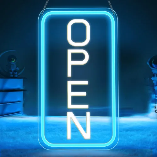 Miniatura 18 de Letreros de 'Abierto' para Ventana de Negocio, Letrero de Neón 'Abierto' de 16" x 9", Letrero LED 'Abierto' con Chip COB Brillante con Interruptor