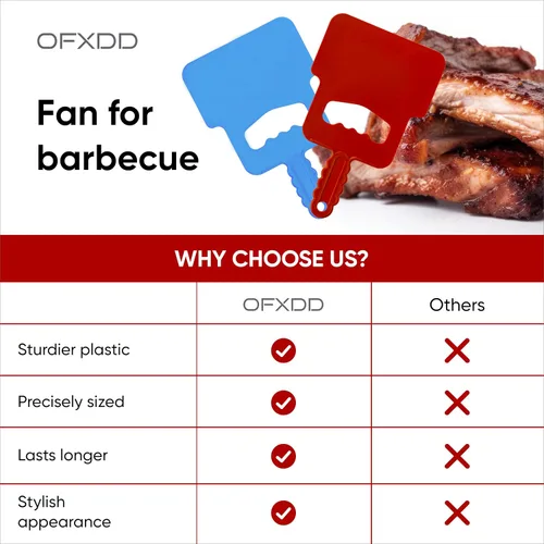 Miniatura 5 de Ventilador de mano para barbacoa, ventilador manual para parrilla, herramienta de soporte de plástico para llamas, ventilador de mano para barbacoa