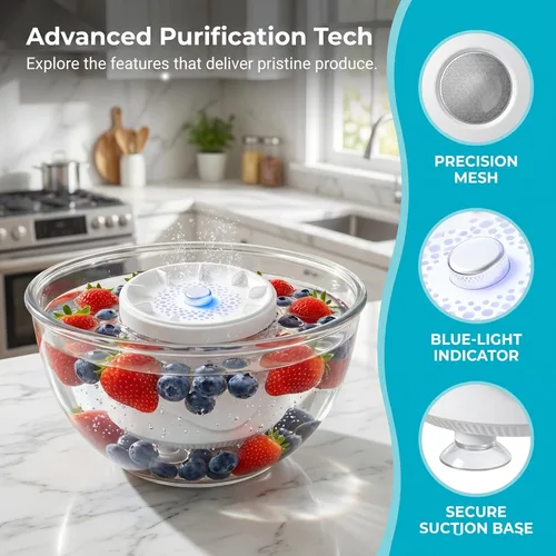 Miniatura 4 de Lavadora de frutas y verduras, purificador de verduras, electrólisis de titanio, máquina de limpieza de frutas y verduras, dispositivo limpiador