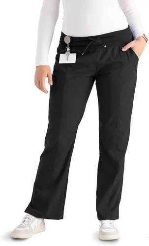 Grey's Anatomy - Pantalón con 4 bolsillos frente plano, para mujer, pantalones sanitarios de profesionales médicos
