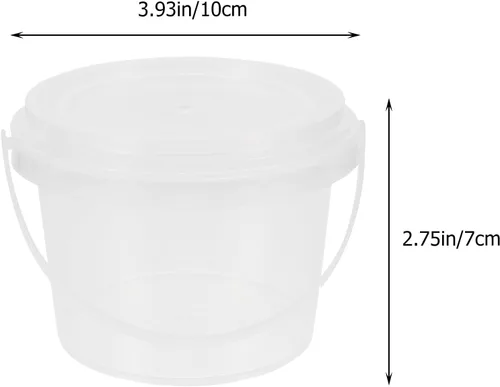 Miniatura 3 de Mini cubo de almacenamiento transparente con tapa, contenedor de plástico transparente de 10 onzas, seguro para alimentos, suministros de fiesta