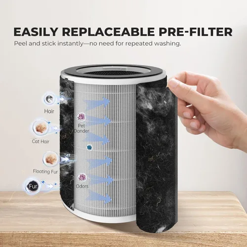 Miniatura 6 de Purificador de aire para mascotas para el hogar, filtro HEPA H13 para pelo de perro, gato, caspa, olores, polvo, purificadores de aire para D1