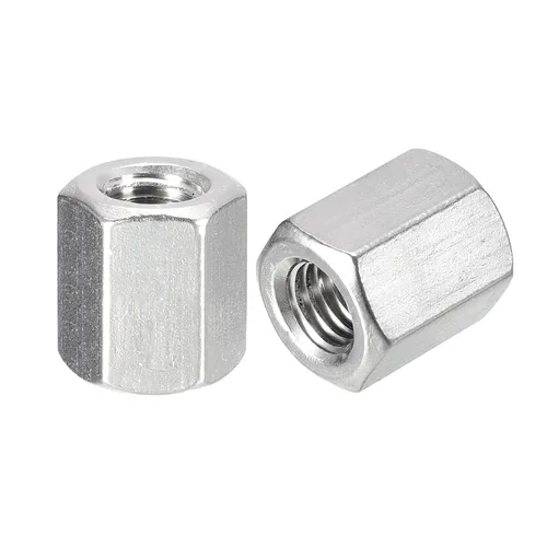 Miniatura 12 de uxcell Tuercas de acoplamiento M8 x 1.25 de paso de 1.181 in de longitud, 2 tuercas de acoplamiento de varilla hexagonal métrica de acero inoxidable