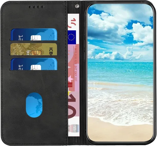 Miniatura 2 de Compatible con Nothing Phone (1) Funda tipo cartera con cierre magnético 5G, compatible con Nothing Phone One 5G Flip Kickstand Case Negro