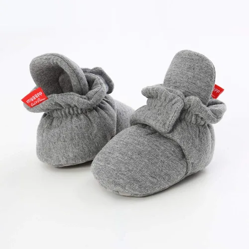 Miniatura 57 de Botines de forro polar para bebés, niños y niñas, pantuflas antideslizantes con agarre suave, zapatos de calcetín para recién nacidos, cuna