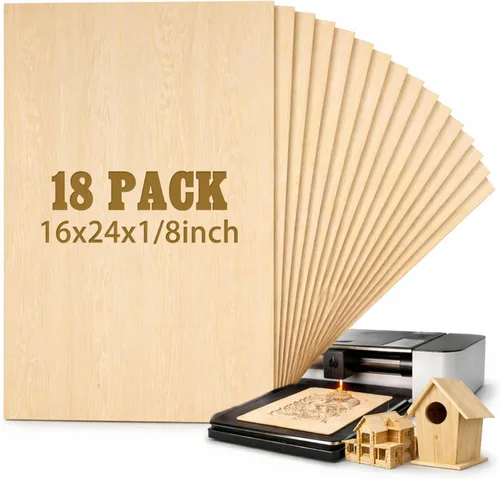 Miniatura 23 de Juexica 12 piezas de hojas de tilo de 3 mm 1/8" x 12" x 18" tablero de madera contrachapada hojas delgadas para manualidades en madera proyectos