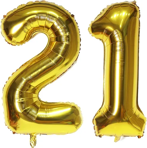 Miniatura 25 de Globos digitales dorados de 40 pulgadas, con número 10, globos de helio para decoraciones de fiesta de cumpleaños y suministros para decoración
