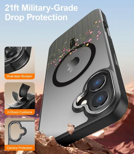 Miniatura 367 de Goodon para iPhone 15 Pro Max con protector de pantalla de privacidad, compatible con Magsafe, funda translúcida mate a prueba de golpes - Linda