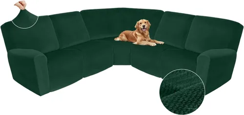 Miniatura 262 de Arfntevss Fundas de sofá seccional reclinable de terciopelo, Funda de sofá seccional de esquina para sofá reclinable, Funda elástica suave