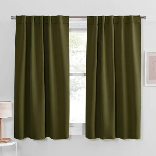 Miniatura 29 de PONY DANCE Cortinas cortas con aislamiento térmico para ventana pequeña, para guardería, baño, cocina, lavandería, caravana, sótano, 29 pulgadas