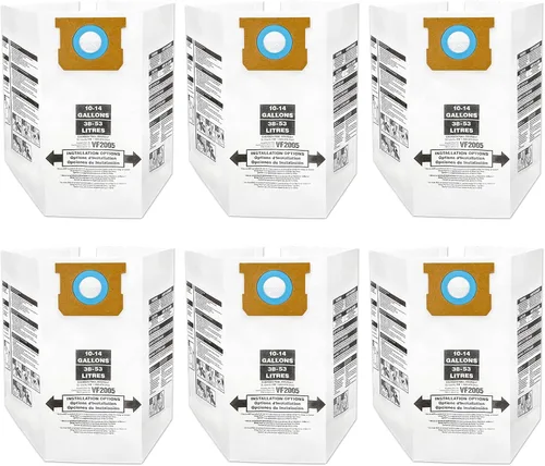 90662 Bolsas de vacío tipo F / 90672 Tipo I de repuesto para Shop Vac Bolsa de filtro desechable de 10-14 galones, parte # 9066200, 9066233,