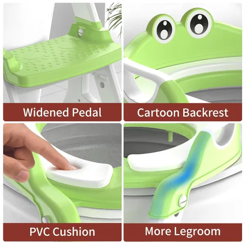 Miniatura 7 de Asiento de entrenamiento para ir al baño, inodoro de entrenamiento 2 en 1 mejorado para niños pequeños, asiento de inodoro para niños pequeños