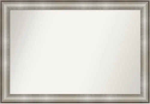 Miniatura 47 de Amanti Art Espejo de baño plateado para sobre fregadero, 28 x 47 pulgadas, espejo rectangular de plata imperial, marco de madera tradicional de gran