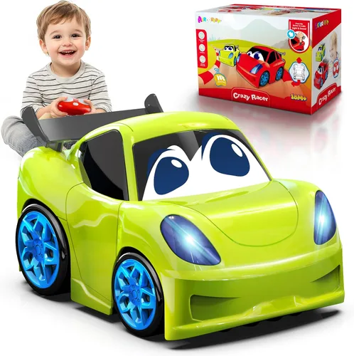 Miniatura 7 de AEROQUEST Coche de control remoto, juguete de coche RC con luces y sonidos para niños, niñas y niños pequeños de 1-3, 2-4, 4-7 y 3 años Rojo