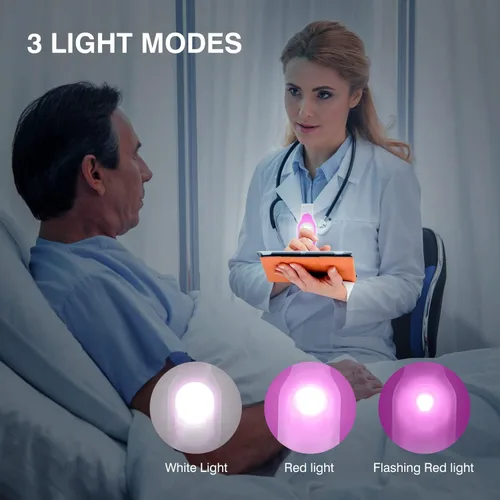 Miniatura 2 de Luz nocturna de lactancia con clip, recargable, luz de enfermera, manos libres, linternas LED para correr, mascotas, emergencia al aire libre (rosa)