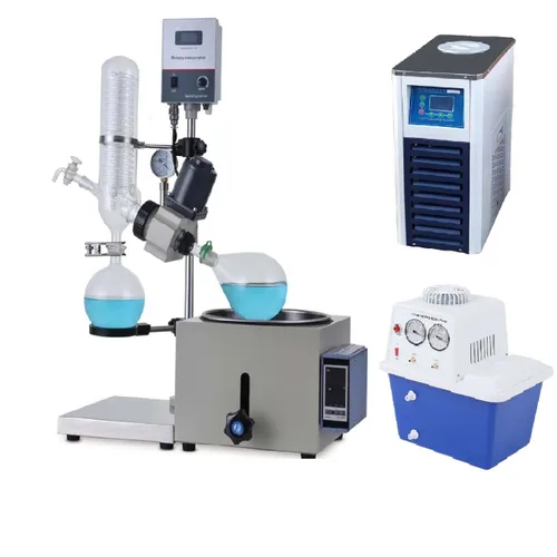 Evaporador rotativo con bomba y enfriador, bomba de vacío de evaporador rotativo de laboratorio y condensador de trampa fría y elevación manual, 110