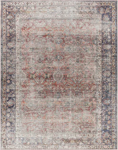 Miniatura 3 de Hauteloom Kemer - Alfombra lavable a máquina para sala de estar, vintage envejecida y desgastada, oriental y bohemio, floral, apta para mascotas