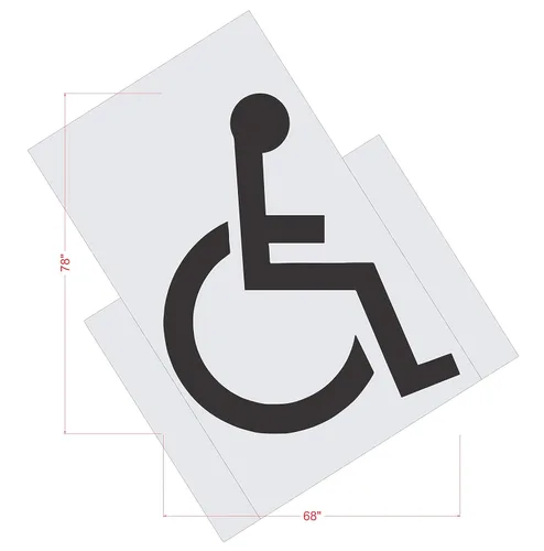 Miniatura 5 de Plantilla de estacionamiento – Plantilla ADA para discapacitados de 78 pulgadas (6 pulgadas de trazo) – 3 plantillas – 78 x 68 x 1/8 pulgadas