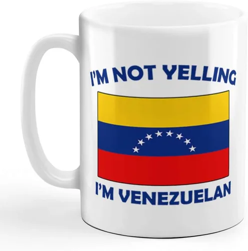Taza de té de café con texto en inglés "I'M Not Yelling I Am Venezuelan Venezuelan Venezuelans - Taza de té para Navidad, regalo de Hanukkah para