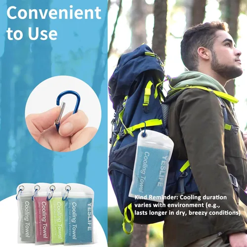 Miniatura 2 de YESLIFE Paquete de 4 toallas refrescantes de 40 x 12 pulgadas, toallas de gimnasio para hombres y mujeres, toallas de entrenamiento suaves y Azul