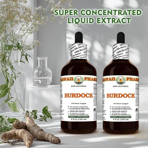Miniatura 9 de Hawaii Pharm Extracto de bardana sin alcohol, glicerita para apoyo inmunológico, promueve la piel clara, ayuda a la digestión, apoya la función