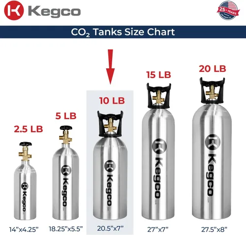 Miniatura 7 de Kegco Cilindro de Co2 Tanque de Aluminio de 10 lb