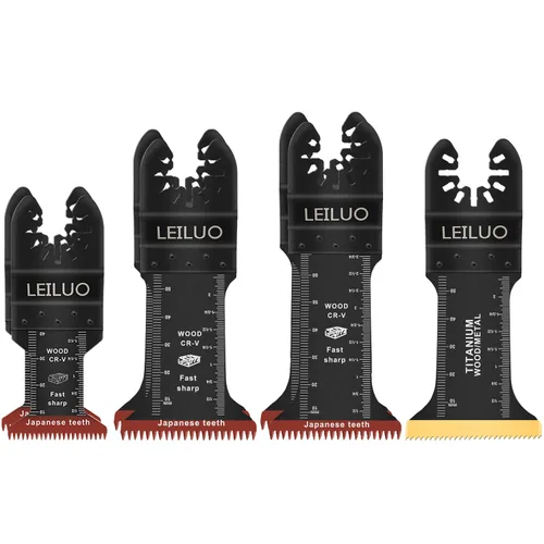 Miniatura 10 de LEILUO – Juego de 10 hojas multiherramienta de titanio para cortar madera, clavos y paneles de yeso; hojas de sierra oscilantes universales